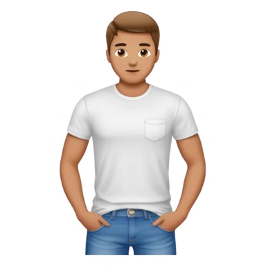 Sexy man, White T-Shirt, jeans sticker