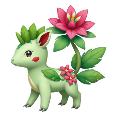 Rosy Meganium-Shaymin-Ivysaur-Meloetta-Pokémon-fusion, full body sticker