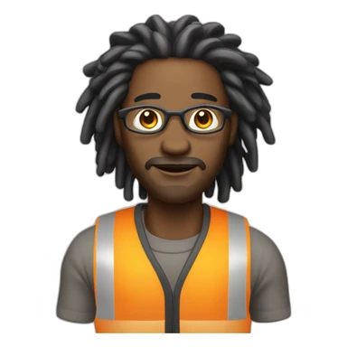 A black man with dreadlocks, around 50 years old, wearing construction attire  sticker