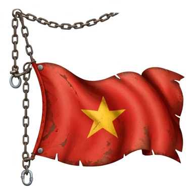 red flag with chains inside sticker