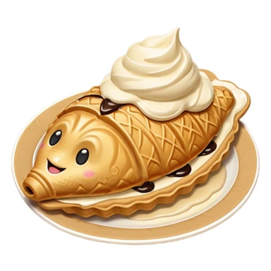 Taiyaki dessert with ice cream  sticker