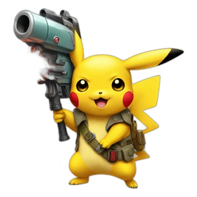pikachu holding raygun emoji sticker