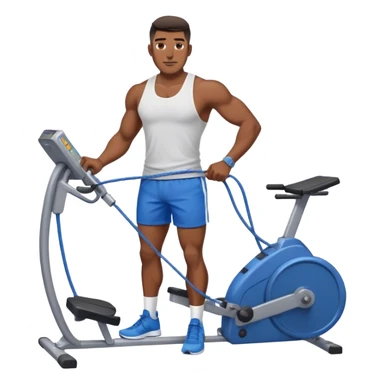 fit man with blue shorts using cable-machine sticker