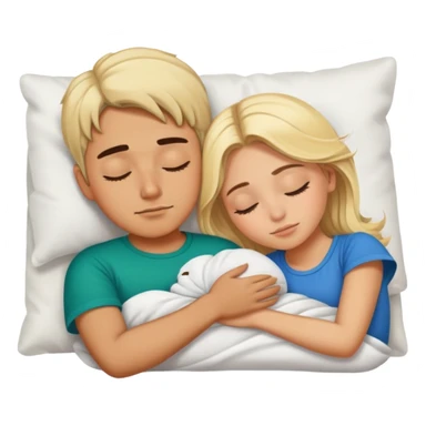 Mexican boy and blonde girl napping sticker
