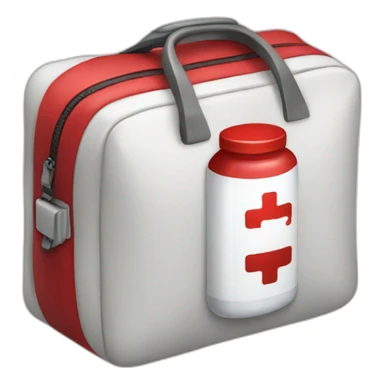 medical bag with red liquid sticker