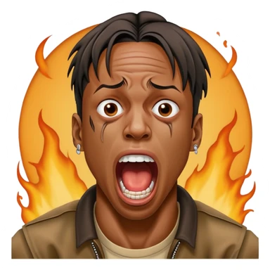 Travis Scott screaming sticker