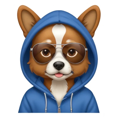 Chill dog with sunglasses wearing a hoodie sticker