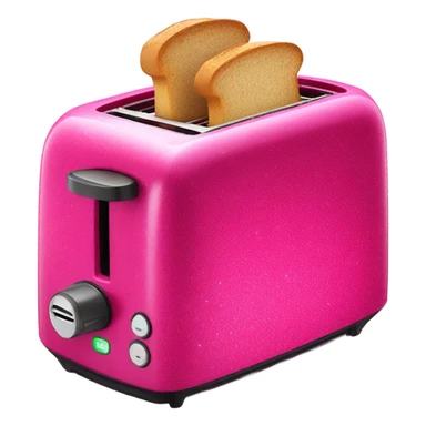 Bread inside smart hot-pink toaster with glitter  sticker