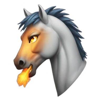 angry burning horse sticker