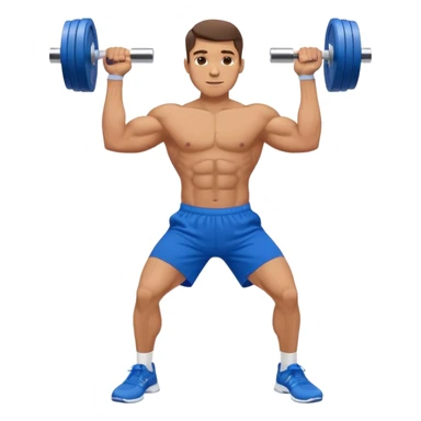 man with blue shorts doing side-lateral raise (T pose) with light dumbbells sticker