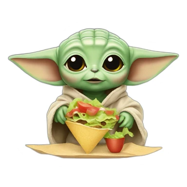 baby yoda eating tacos sticker