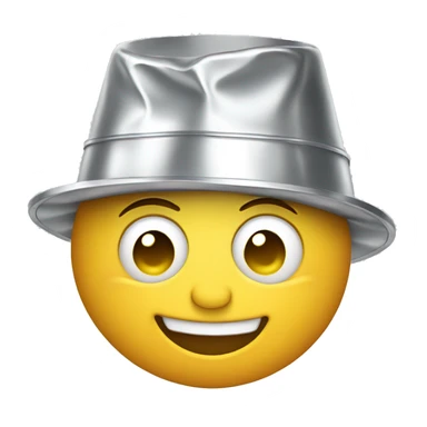 smiling emoji wearing a tin foil hat sticker