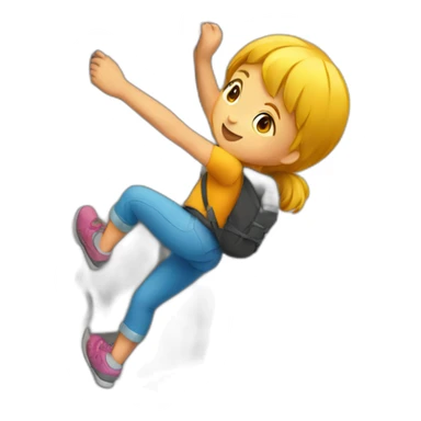 Girl climbing a wall sticker