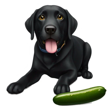 Black lab eating a pickle sticker