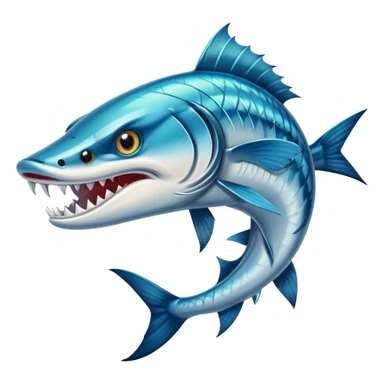 An angry barracuda swims swiftly through the water, its sharp teeth bared and ready for action sticker