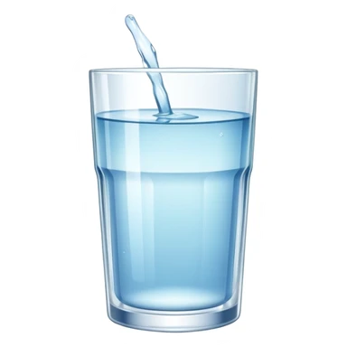 A clear glass filled with water, simple and refreshing, with light reflections on the surface sticker