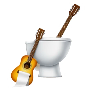 Guitar with toilet paper sticker