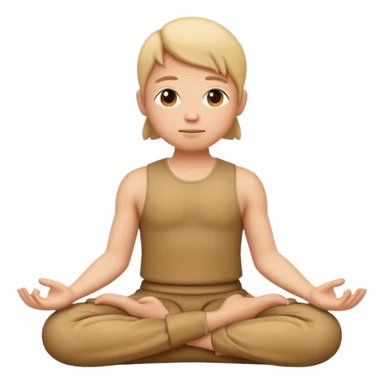 meditating emoji character sitting cross-legged peaceful aura sticker