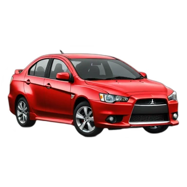 Red Mitsubishi lancer x sticker