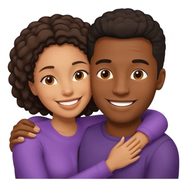 homme et femme noire qui s'embrassaent sticker