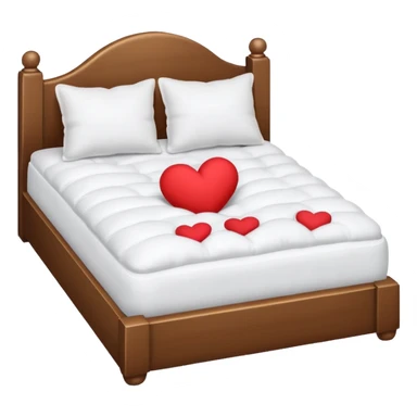 fully white bed with hearts sticker