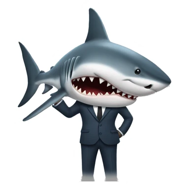 Shark with a suit sticker