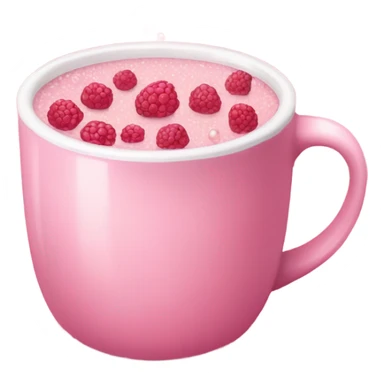 soft pink mug filled with steaming hot raspberry tea, decorated with blush pink pearl and sparkly embellishments (aesthetic, cute) sticker