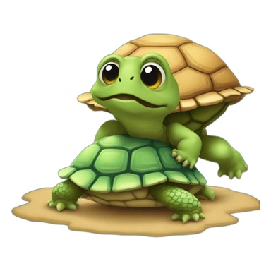 Et l’autre sur une tortue sticker