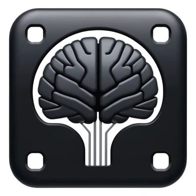   Create an emoji in which it is representing AI brain like chip in black color professional and luxury  AI sticker