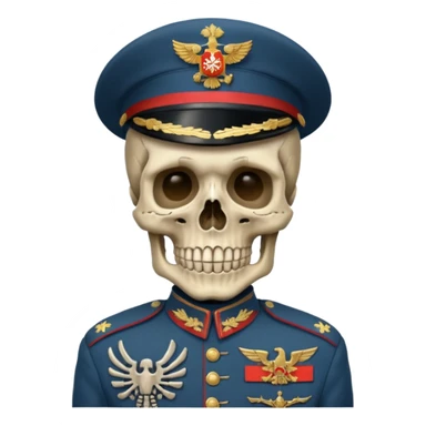 generate a realistic skeleton in a Russian military uniform sticker