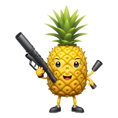 Pineapple holding a bazooka emoji sticker