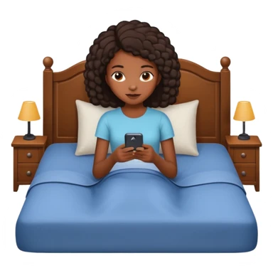 black girl texting on bed sticker
