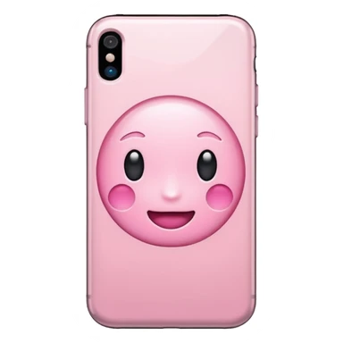 pastel pink iPhone, with a shiny finish, iOS Apple emoji style sticker