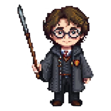 Harry Potter holding a wand sticker