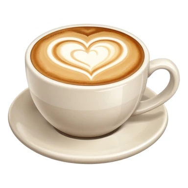 coffee cup with a latte art heart sticker