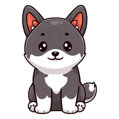 adorable black Shiba Inu puppy with big eyes sticker