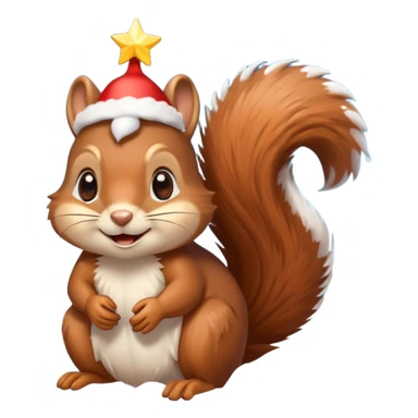 squirrel poking its head out of snow hill with christmas lights wrapped around head sticker