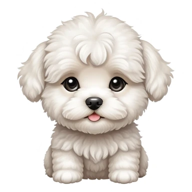 White Maltipoo puppy cute face  sticker