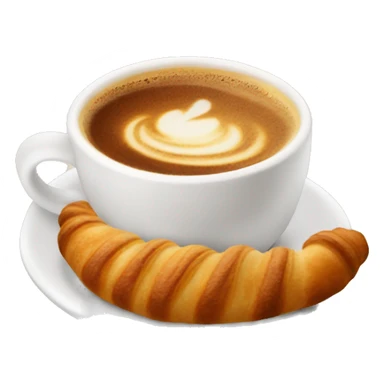 Cup of cappuccino with croissant sticker