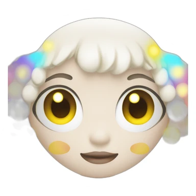 angel glowing eyes light color palette Takashi Murakami style sticker