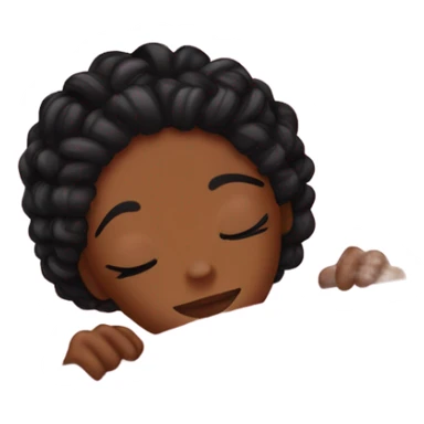 Black girl with braids sleeping, pink bed sheets and silk pillow with nice cat eye lashes sticker