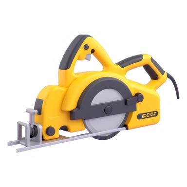 create a 3d Electric saws image using a combination of black and yellow colors sticker