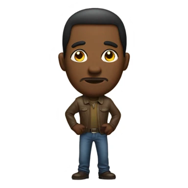 Black Man Defending a piece of poop emoji sticker