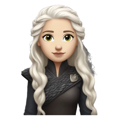 daenerys targaryen hyper realistic long hair dark eyes dark clothing scales sticker