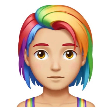 Rainbow hair very gay sticker
