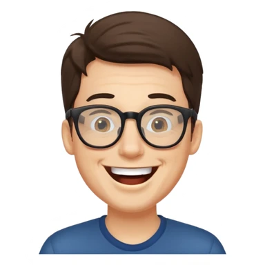 Guy laughing with glasses sticker