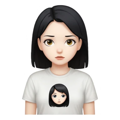 anime girl with emin write t shirt sticker