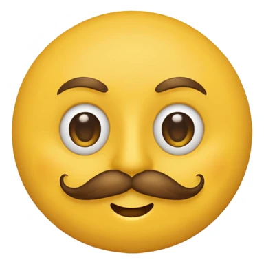 Mustache on a normal  yellow smiley with no dimple and more masculine expression  and regular eyes  sticker