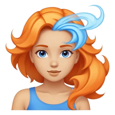 Tiki with colors blue and orange-tornado-fun-love-girl sticker