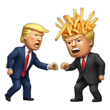 donald trump fighting with poutine sticker